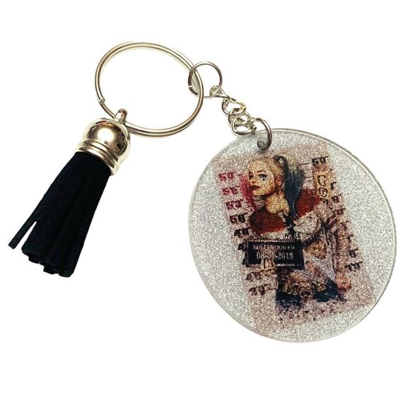 Harley Quinn Sparkly Keychain - Picture 1 of 1